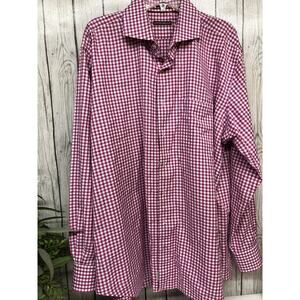 Peter Millar Pink & White Long Sleeve Button Down Shirt Men's size xl